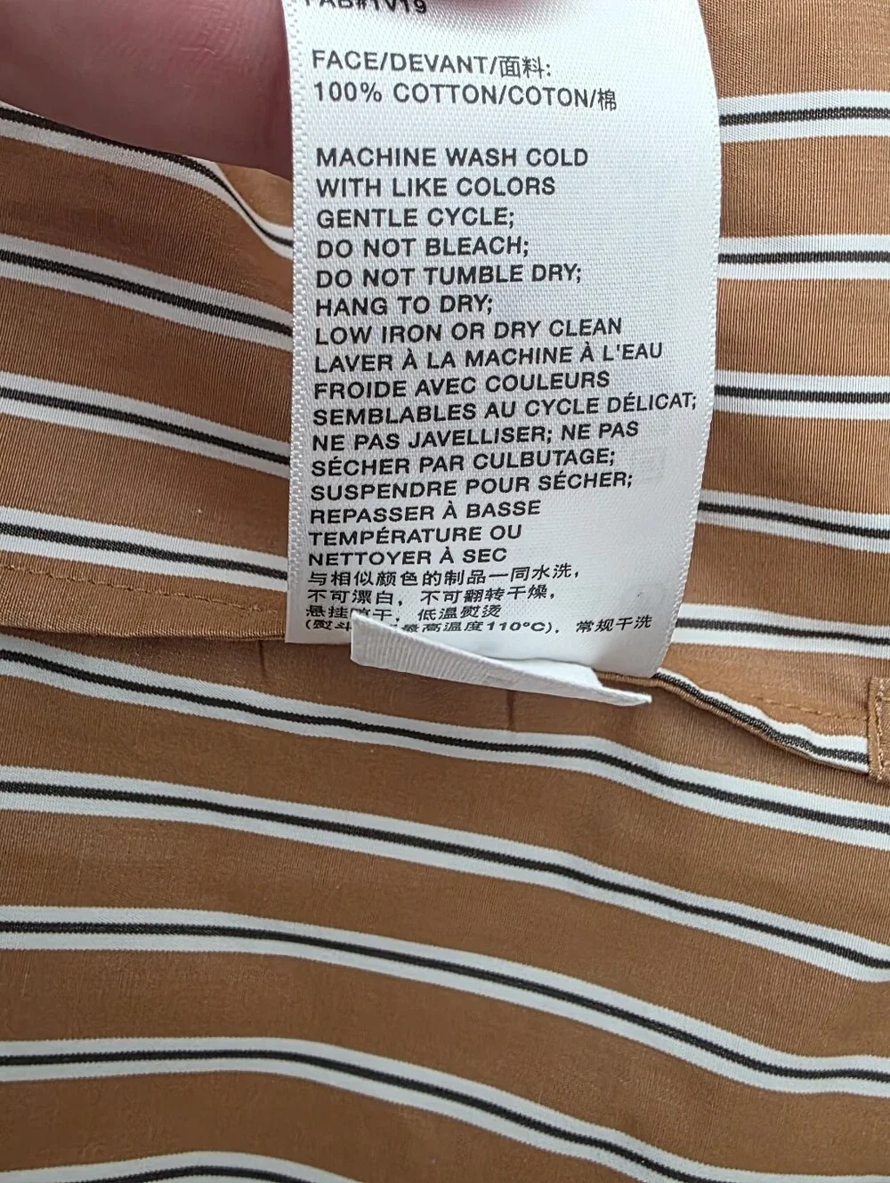 Lafayette 148 new york XL  Rust and White Striped Collared Button-Front Shirt - Picture 6 of 7